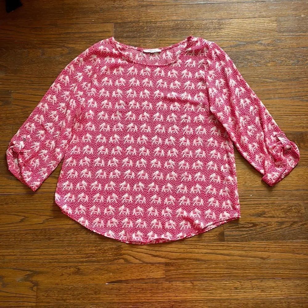 41 Hawthorn Pink and White Elephant Top